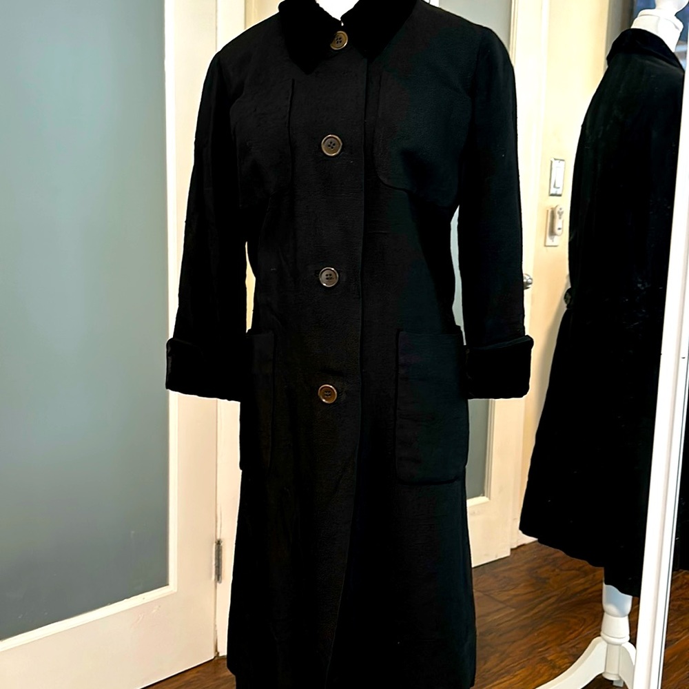 Vintage black with velvet collar and cuffs coat